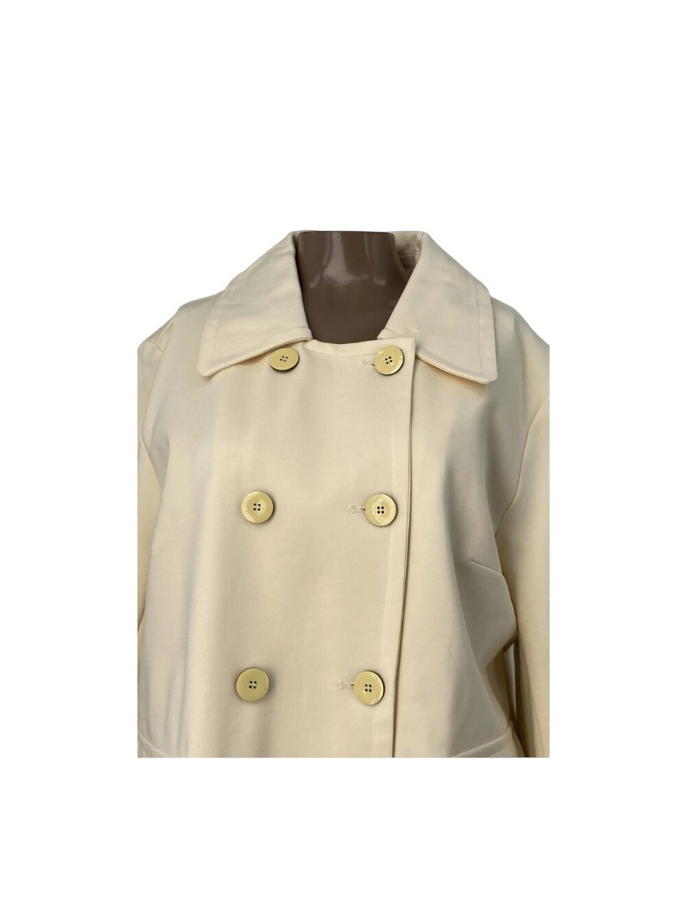 Maeve Womens Blazer Jacket Lemon Icing Yellow Size L Double Breasted Knit5 - Picture 3 of 7